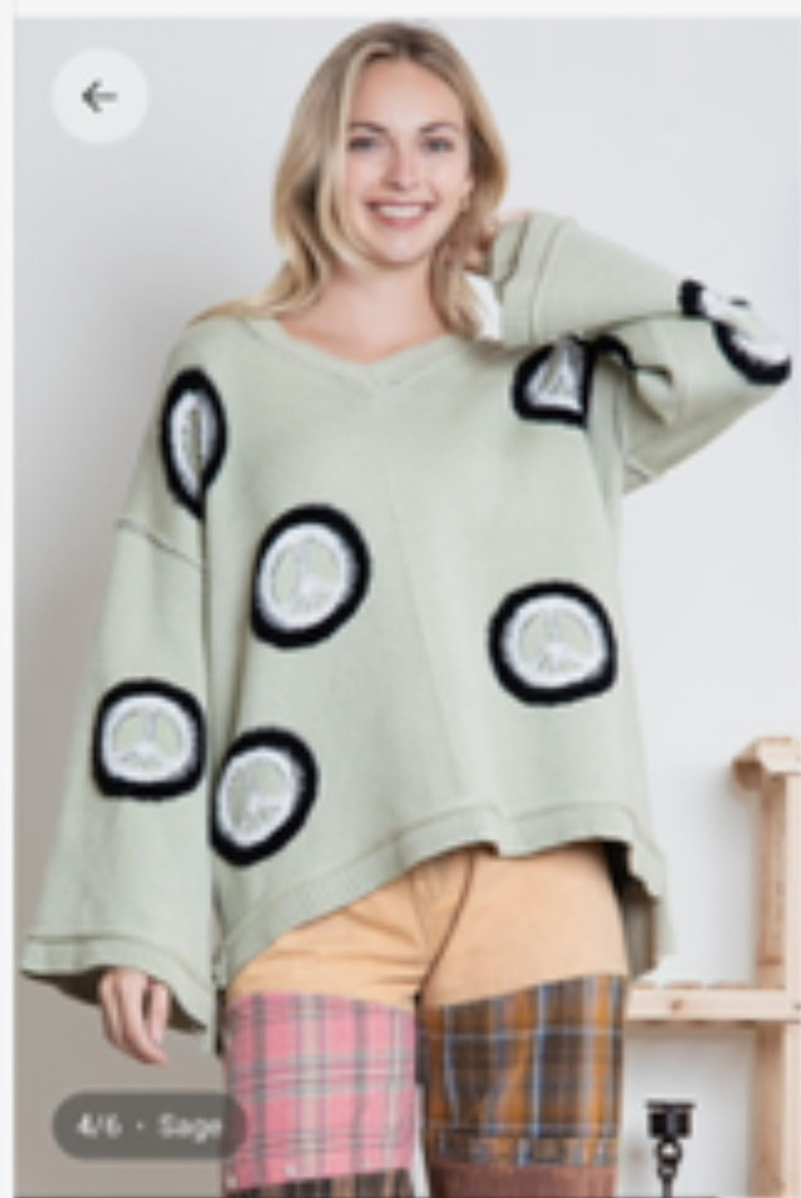 60994-JST | Blue Velvet V-Neck Wide Sleeve Knit Top | Sizes S-XL